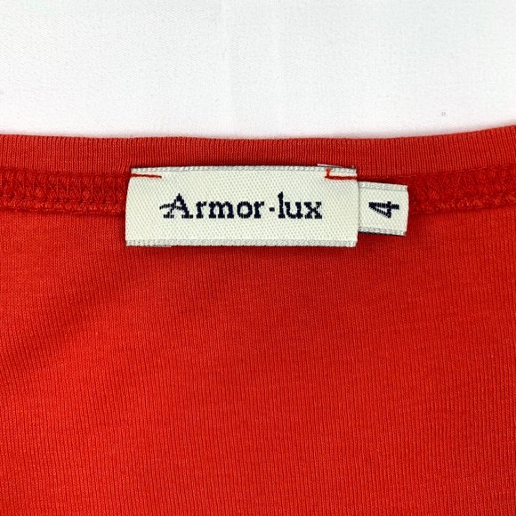 ARMOR LUX France Orange 100% cotton Swarovski Fish top - 4/Medium - Picture 4 of 7